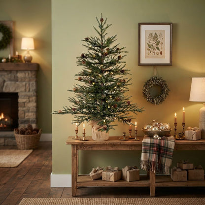 Vickerman 30-Inch Carmel Pine Christmas Tree with Warm White LED Lights - The Primitive Pineapple Collection