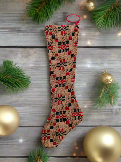 Primitive Christmas Handmade USA 12” Coverlet Stocking - The Primitive Pineapple Collection