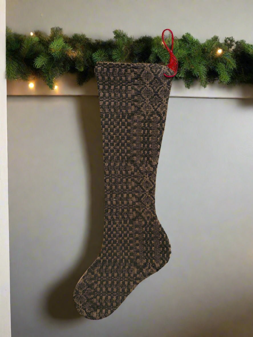 Primitive Christmas Handmade USA 12” Coverlet Stocking - The Primitive Pineapple Collection