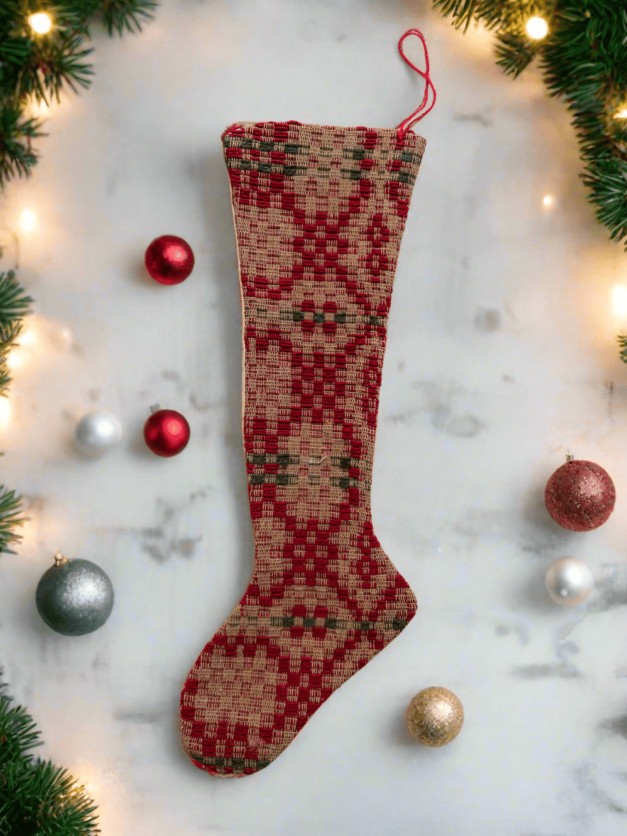 Primitive Christmas Handmade USA 12” Coverlet Stocking - The Primitive Pineapple Collection