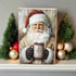 Primitive Farmhouse Handcrafted Christmas Santa Claus w/ Cocoa Block Shelf Sitter - The Primitive Pineapple Collection