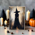 Primitive Halloween Handcrafted Witch of Flames Block Shelf Sitter - The Primitive Pineapple Collection
