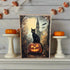 Primitive Halloween Handcrafted Spooky Black Cat w/ JOL Block Shelf Sitter - The Primitive Pineapple Collection