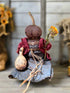 Primitive Handcrafted Pumpkin Doll Betty w/ Gourd and Sunflower 12" - The Primitive Pineapple Collection