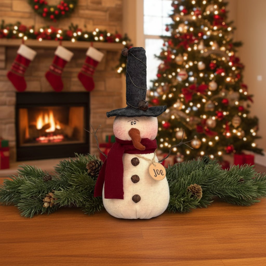 Honey and Me Christmas Joe the Jingle Bell Snowman - The Primitive Pineapple Collection