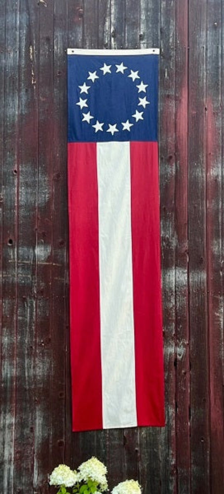 Primitive Long 90&quot; Weather Proof American Flag Barn Banner