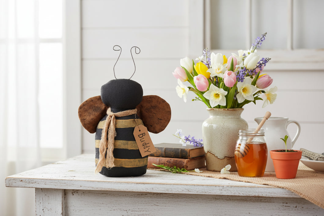 Primitive Farmhouse Buddy the Bee Doll 9" - The Primitive Pineapple Collection