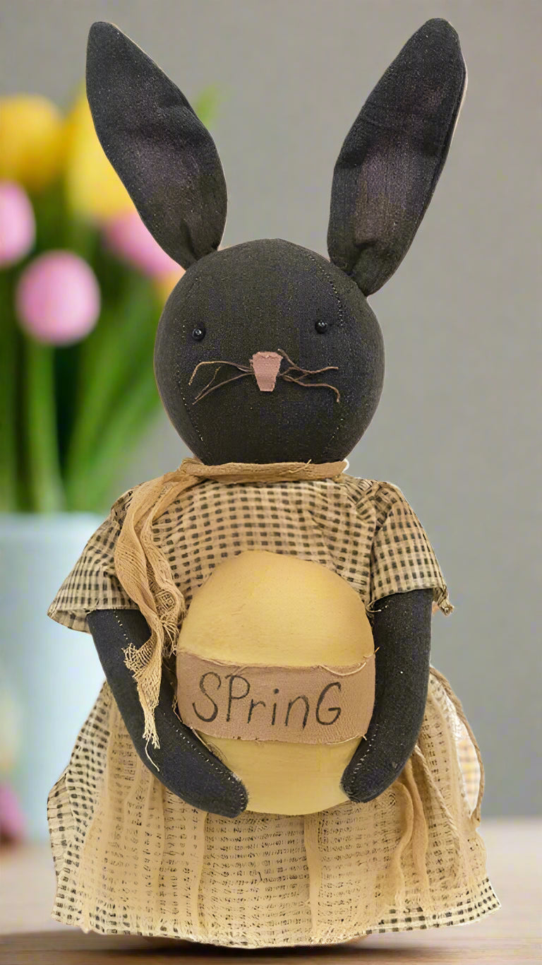 Farmhouse Spring Easter Egg Bunny Doll 15&quot;