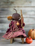 Primitive Handcrafted Pumpkin Doll Callie w/ Gourd 12" - The Primitive Pineapple Collection