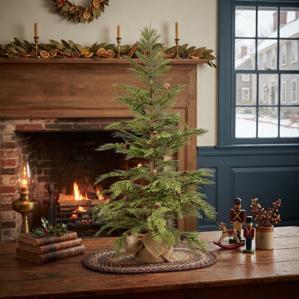 Vickerman 36-Inch Cedar Pinecone Christmas Tree, Unlit - The Primitive Pineapple Collection