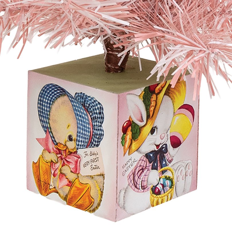 Primitive Retro Spring Easter Pink Easter Tree - 18.5" - The Primitive Pineapple Collection