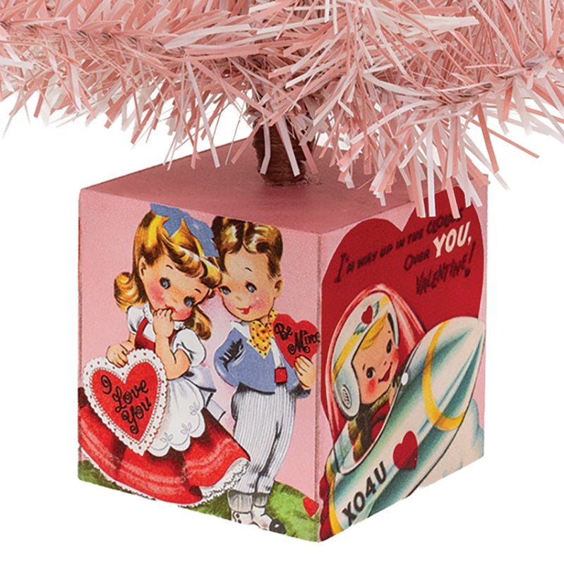 Primitive Retro Spring Vintage Pink Valentine Tree - 18.5" - The Primitive Pineapple Collection