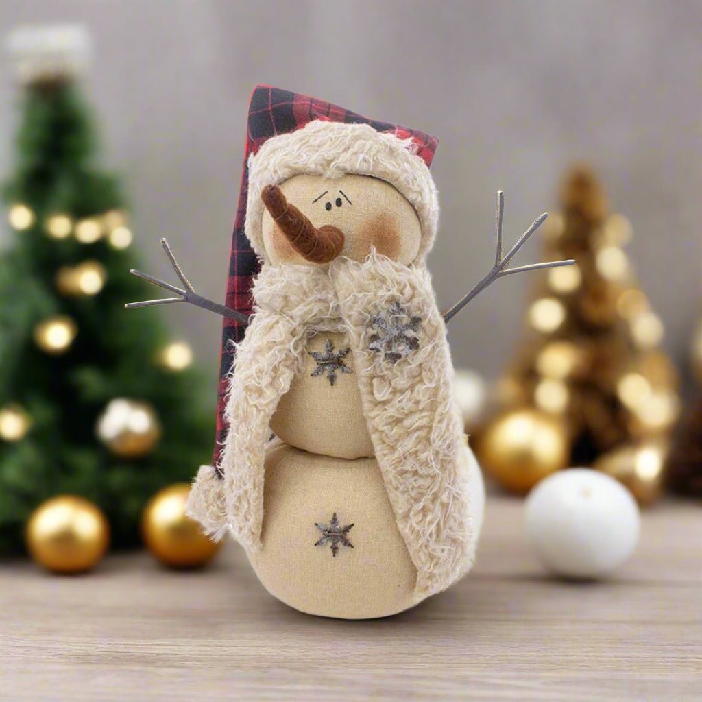 Primitive Christmas Stocking Cap Snowman Doll