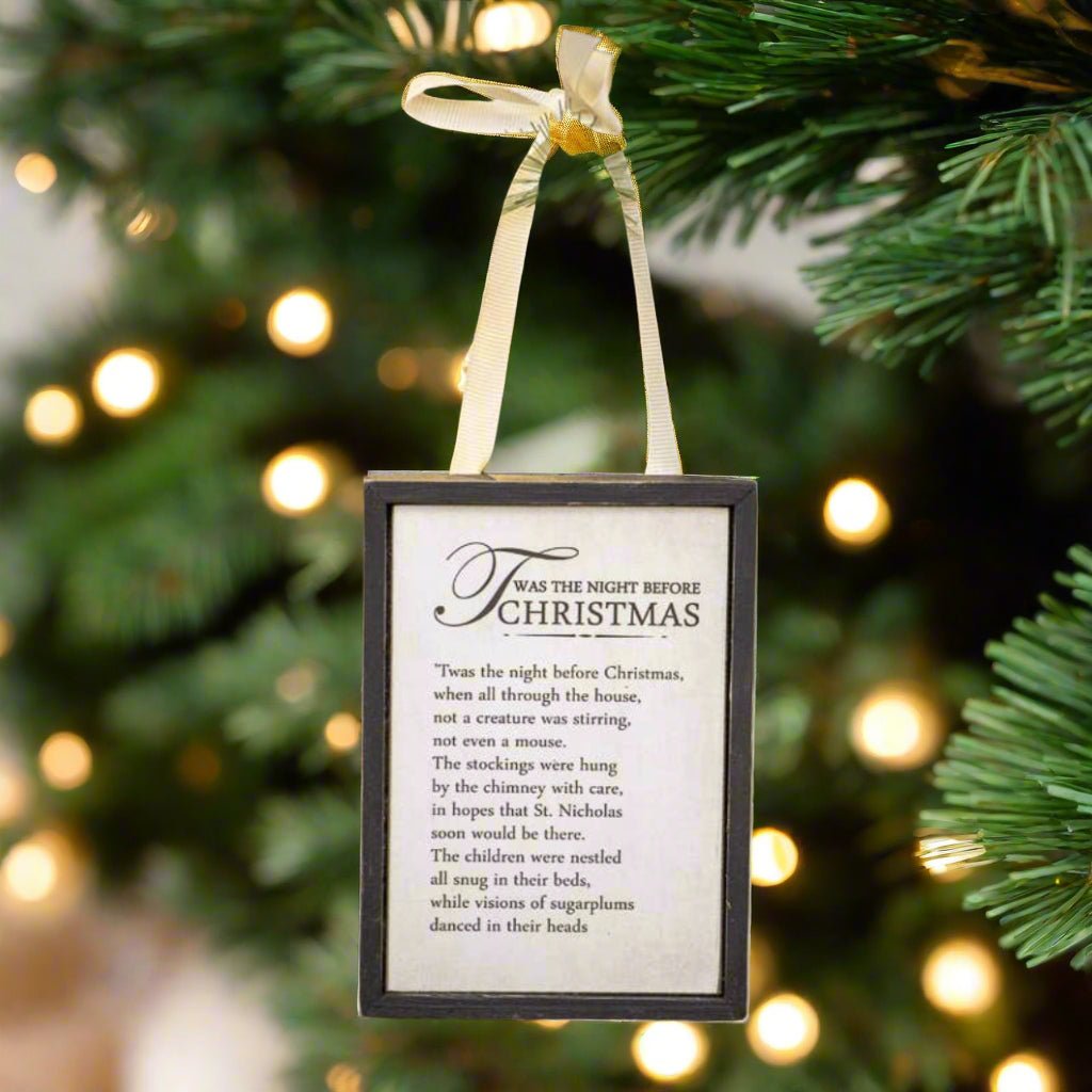 Ragon House Christmas Vintage Look Twas the Night Before Christmas Framed Ornament - The Primitive Pineapple Collection