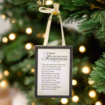 Ragon House Christmas Vintage Look Twas the Night Before Christmas Framed Ornament - The Primitive Pineapple Collection