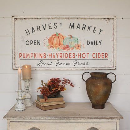 Ragon House Autumn Harvest Market Open Daily Pumpkins Sign 36” - The Primitive Pineapple Collection