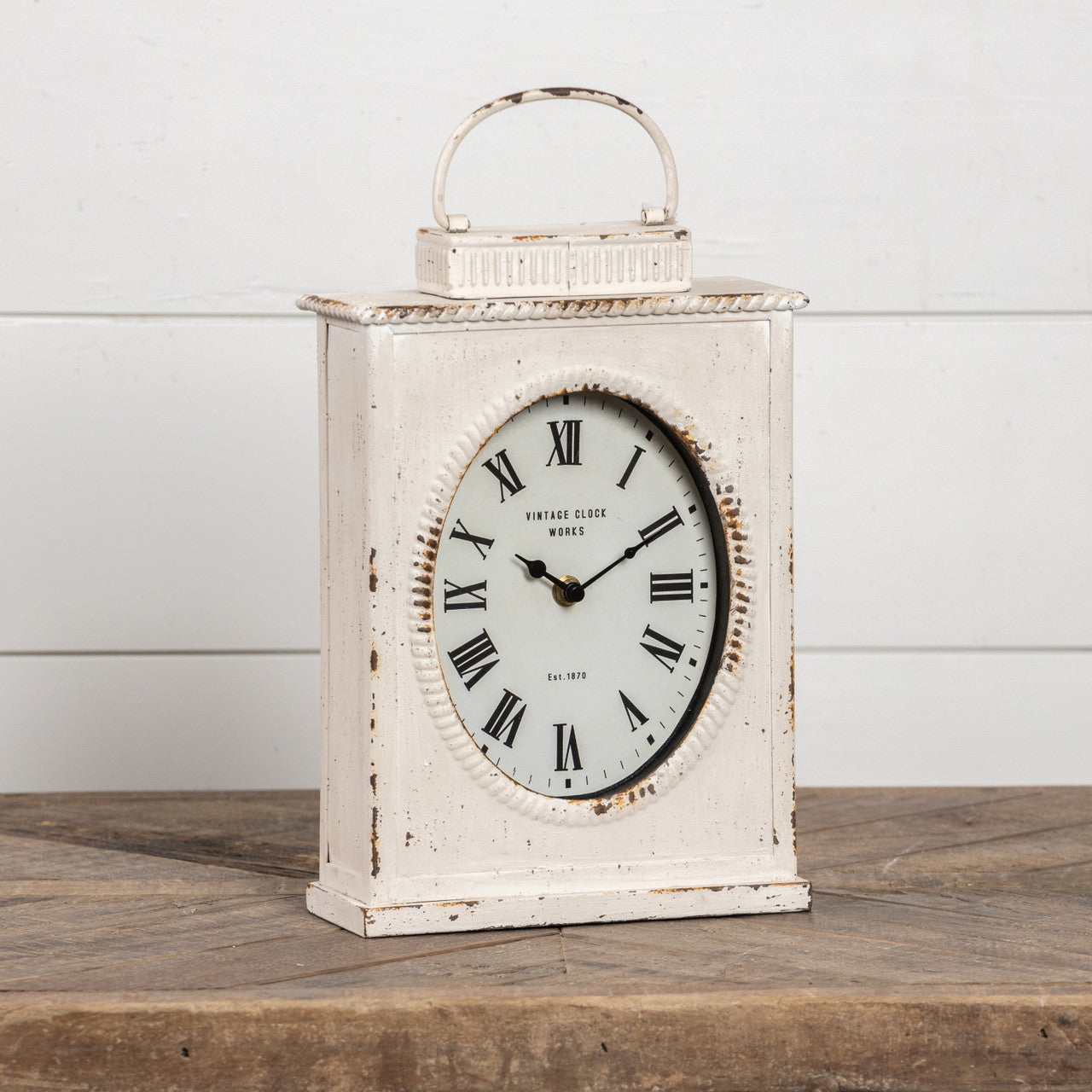 Primitive/Country Ragon House Aged Antiqued Rustic Metal White Clock