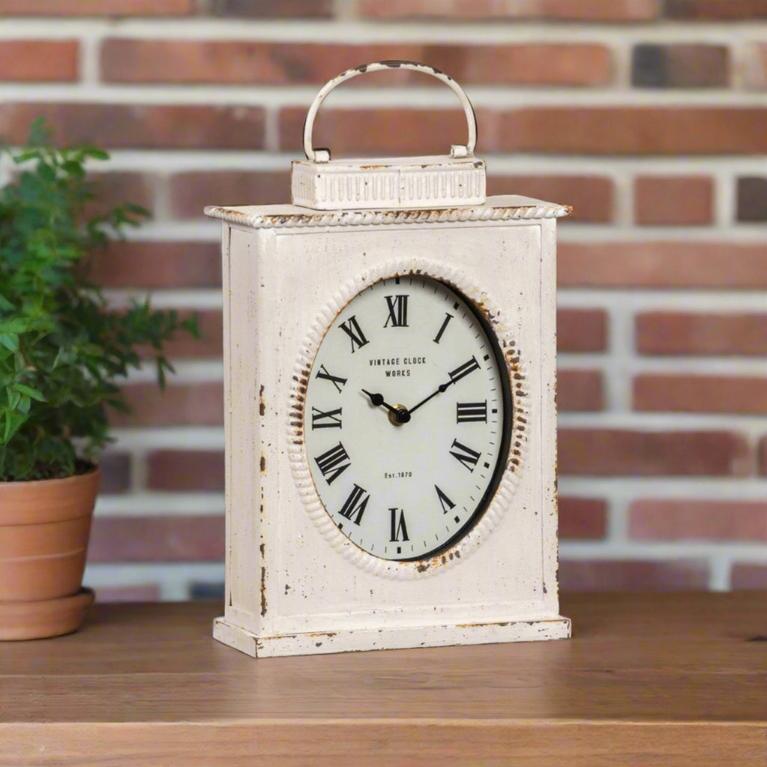 Primitive/Country Ragon House Aged Antiqued Rustic Metal White Clock