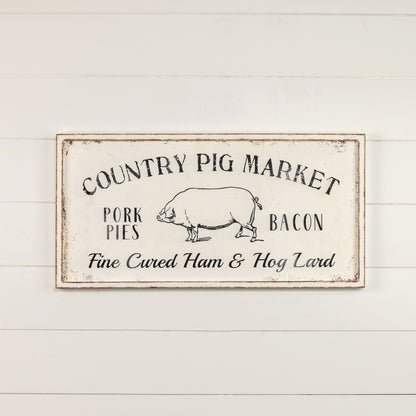 Primitive Ragon House Country Pig Farmhouse Sign 32&quot;