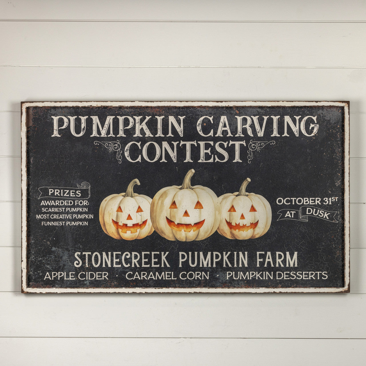 Ragon House Halloween 48&quot; Pumpkin Carving Contest Metal Sign