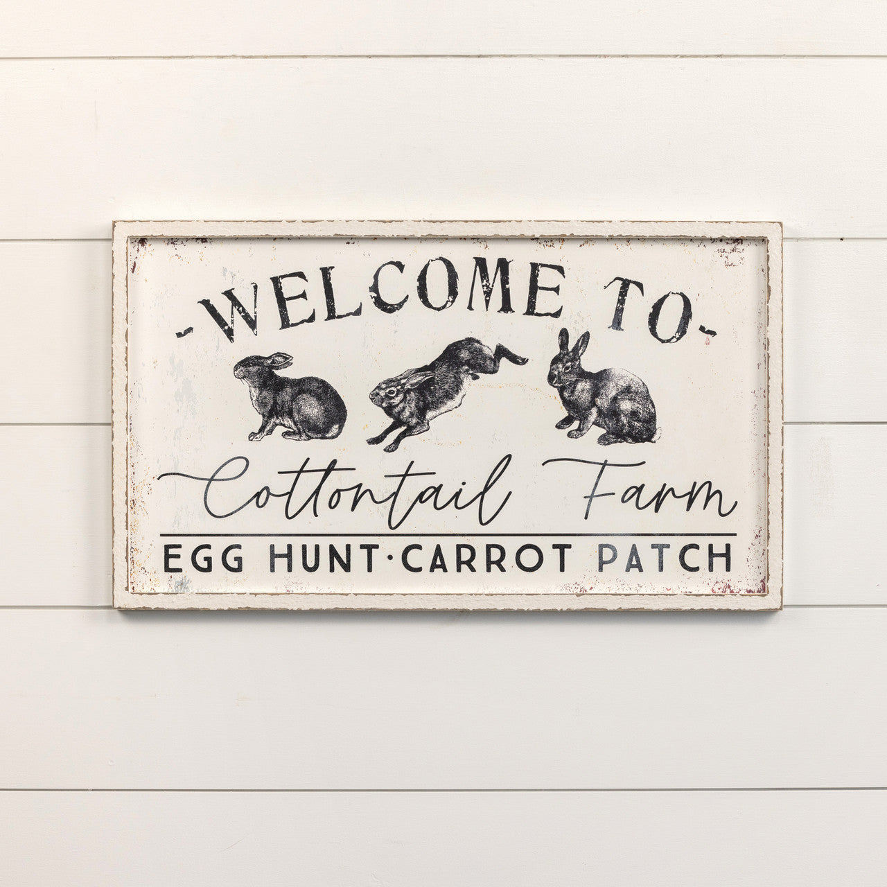 Primitive Ragon House Easter Spring 24” Welcome to Cottontail Farm Sign