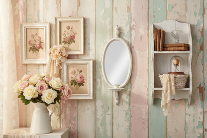 Farmhouse Ragon House 14.75" Oval Mirror Taper Candle Wall Sconce - The Primitive Pineapple Collection