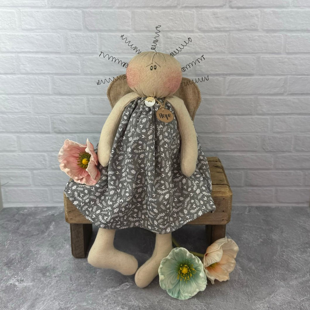 Honey and Me Farmhouse Hope the Inspirational Angel Girl Doll 15&quot; - The Primitive Pineapple Collection