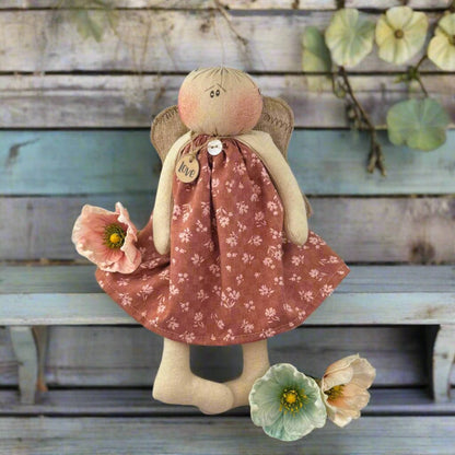 Honey and Me Farmhouse Love the Inspirational Angel Girl Doll 15&quot; - The Primitive Pineapple Collection