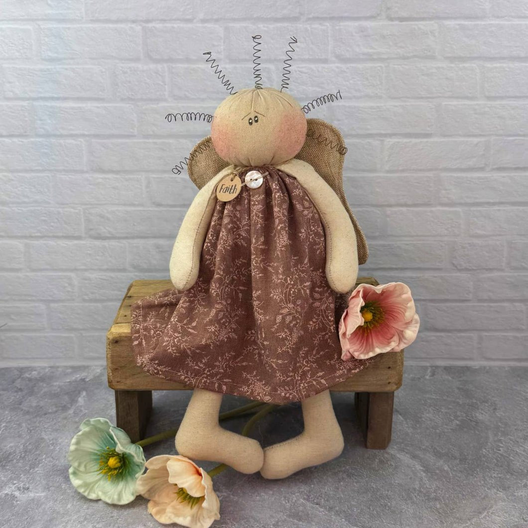 Honey and Me Farmhouse Faith the Inspirational Angel Girl Doll 15&quot; - The Primitive Pineapple Collection