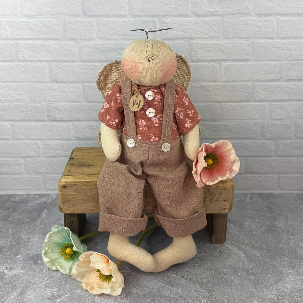 Honey and Me Farmhouse Joy the Inspirational Angel Boy 15&quot; - The Primitive Pineapple Collection