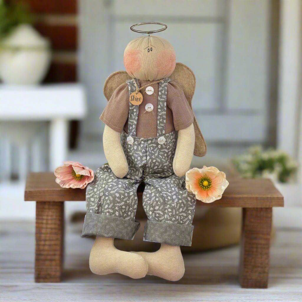 Honey and Me Farmhouse Shine the Inspirational Boy Angel Doll 22&quot; - The Primitive Pineapple Collection