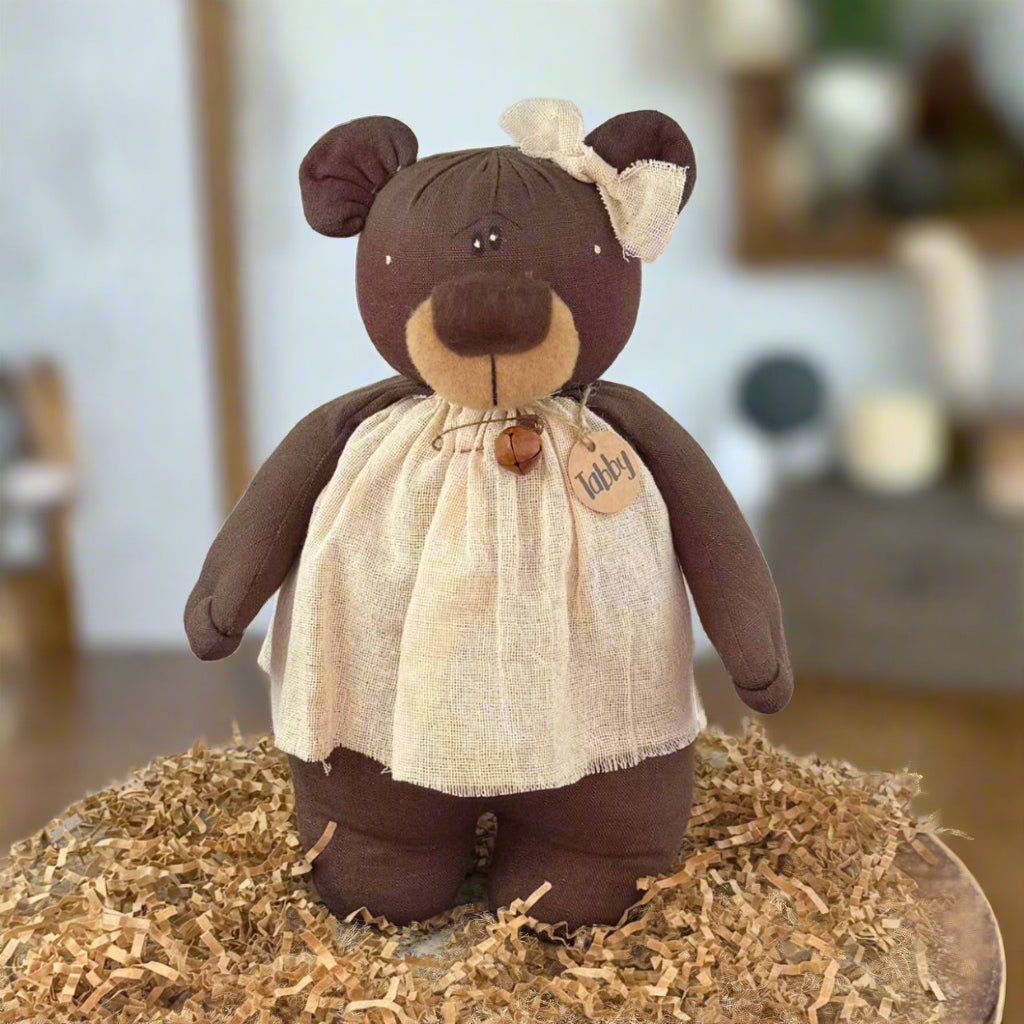 Honey and Me Farmhouse Tabby the Tattered Teddy - The Primitive Pineapple Collection