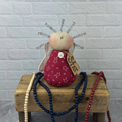 Honey and Me Farmhouse Star the Americana Angel Doll 6 1/2&quot; - The Primitive Pineapple Collection