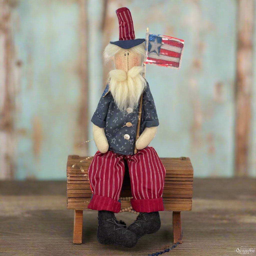 Honey and Me Americana Freedom the Uncle Sam Doll 24&quot; - The Primitive Pineapple Collection