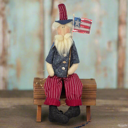 Honey and Me Americana Freedom the Uncle Sam Doll 24&quot; - The Primitive Pineapple Collection