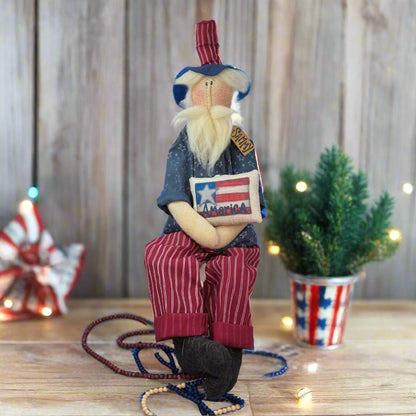 Honey and Me Americana Sammy the Uncle Sam 30&quot; - The Primitive Pineapple Collection
