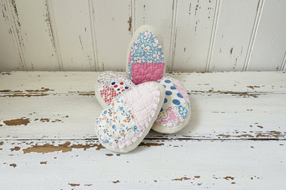 Handcrafted Spring 5” Quilted Fabric Easter Egg Ornament - The Primitive Pineapple Collection