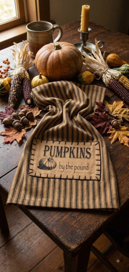 Primitive Farmhouse Fall Pumpkins By The Pound Towel