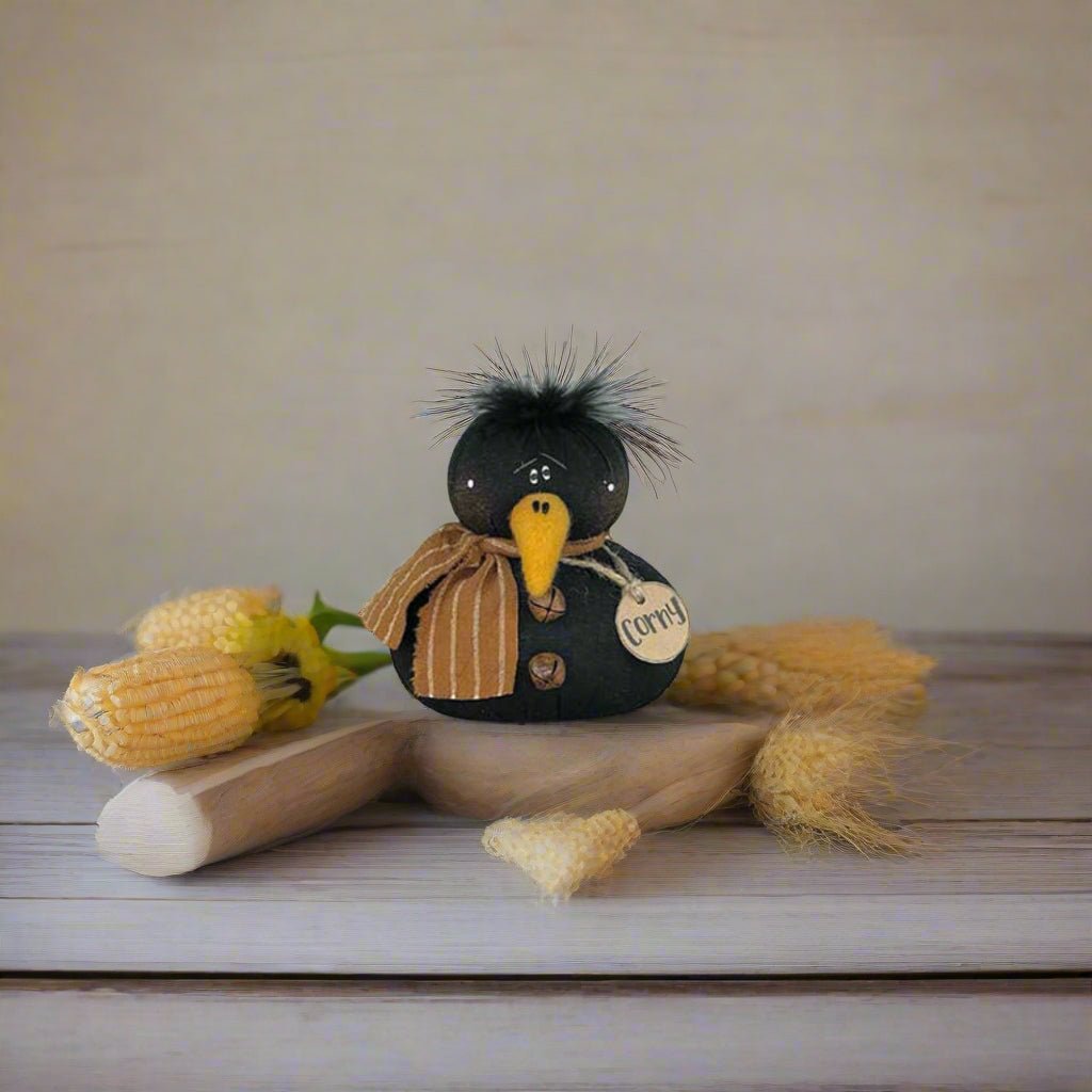 Primitive Spring Honey and Me Corny the Baby Crow - The Primitive Pineapple Collection