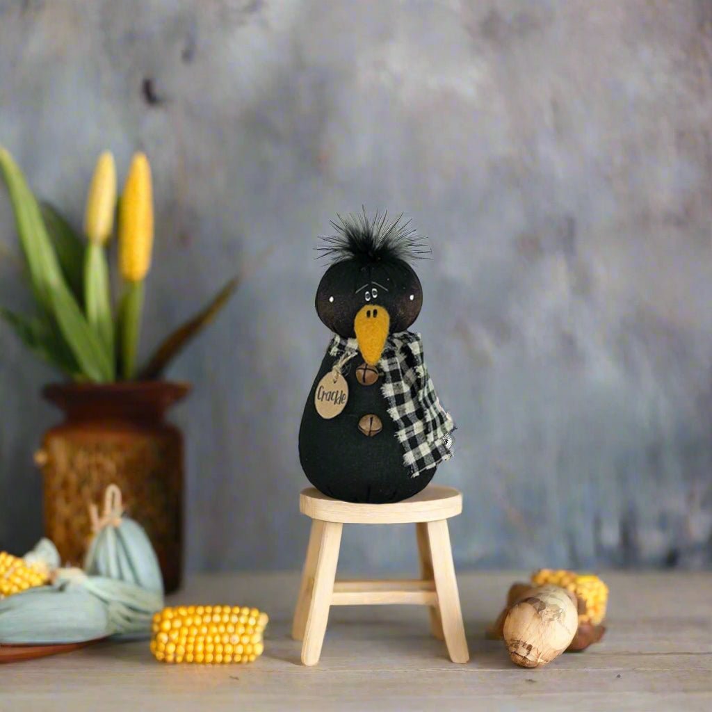 Primitive Spring Fall Honey and Me Crackle the Baby Crow - The Primitive Pineapple Collection
