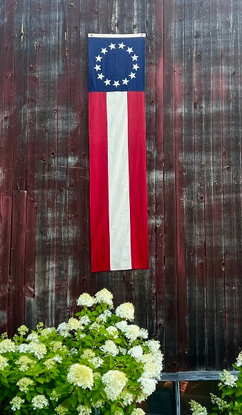 Primitive Long 90&quot; Weather Proof American Flag Barn Banner