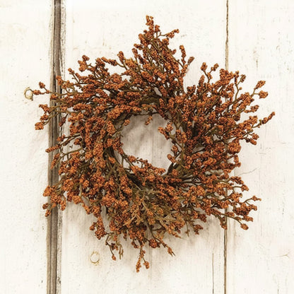 Farmhouse Astilbe Candle Ring - 10.5" Pumpkin - The Primitive Pineapple Collection