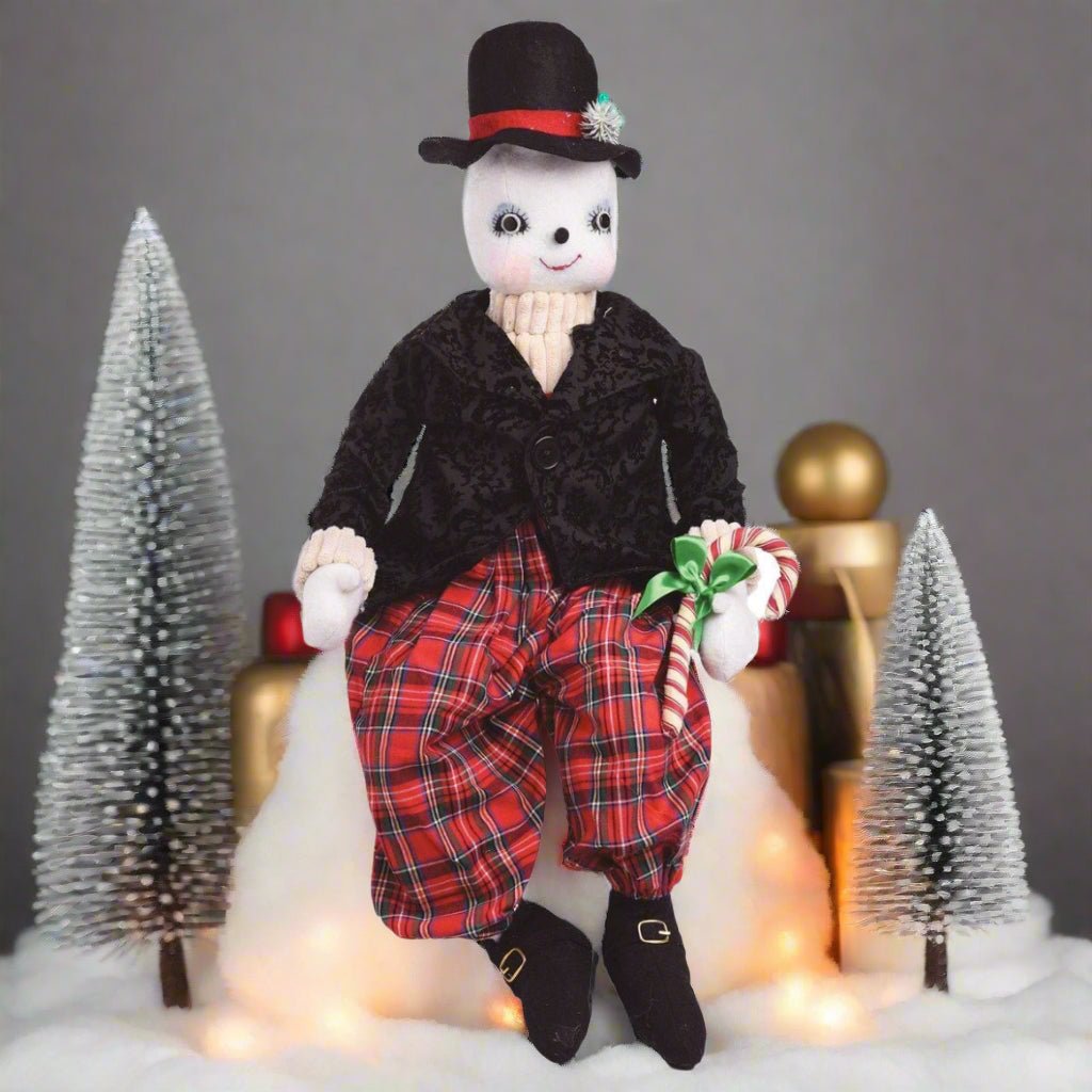 Christmas Collectable Gathered Traditions Byron Snowman Figurine By Joe Spencer - The Primitive Pineapple Collection