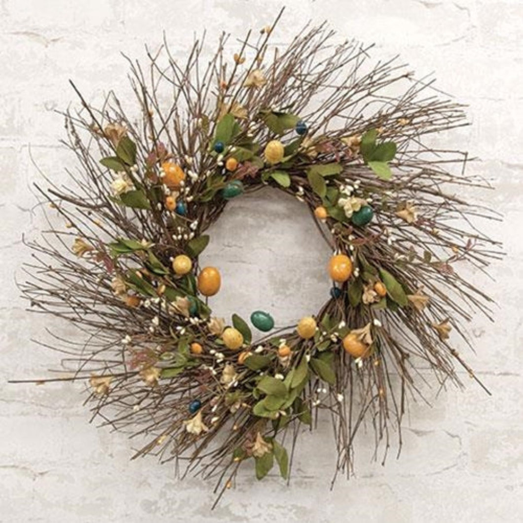 Primitive Spring Easter Twig Wreath 20&quot;