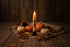 Primitive Handcrafted Crow in the Pumpkin Patch Flickering LED Timer Taper Candle - The Primitive Pineapple Collection