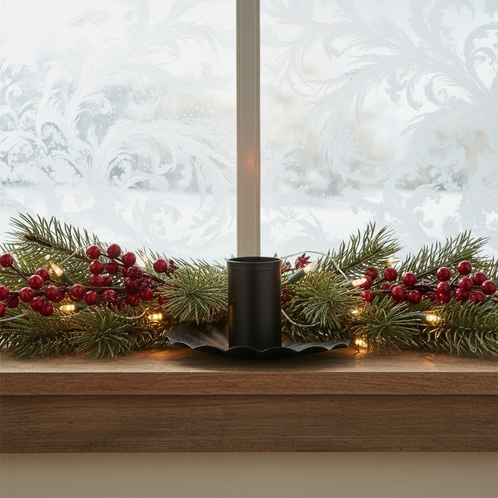 Primitive Country Half Taper Crimp Window Sill Candle Holder Farmhouse - The Primitive Pineapple Collection