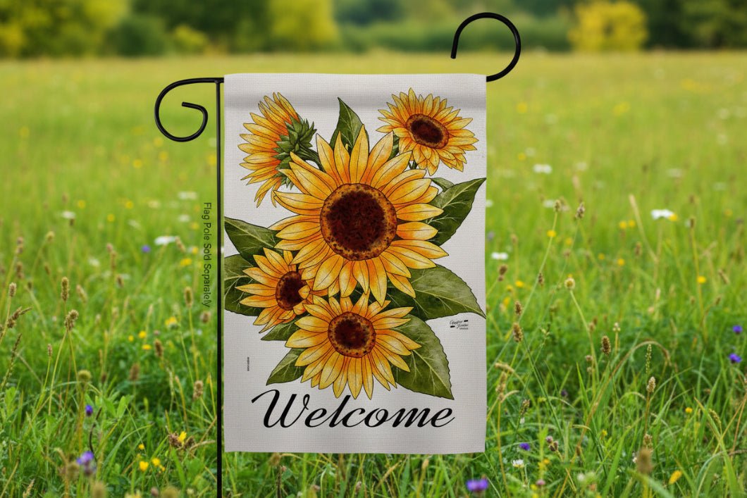 Farmhouse Happiness Sunflowers Garden Floral Decor Flag - The Primitive Pineapple Collection