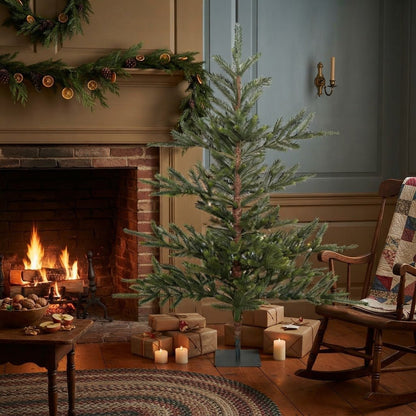 Vickerman 5-Foot Bed Rock Rustic Pine Christmas Tree, Unlit - The Primitive Pineapple Collection