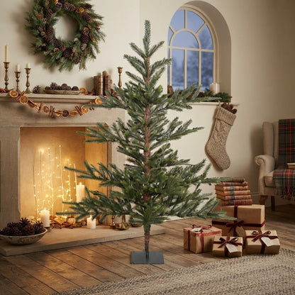 Vickerman 5-Foot Bed Rock Rustic Pine Christmas Tree, Unlit - The Primitive Pineapple Collection