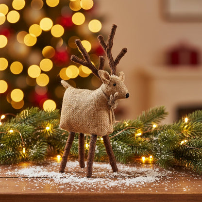 Primitive Tweedie Small Brown Christmas Reindeer - The Primitive Pineapple Collection